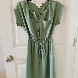 Monteau Sage Green Midi Dress
